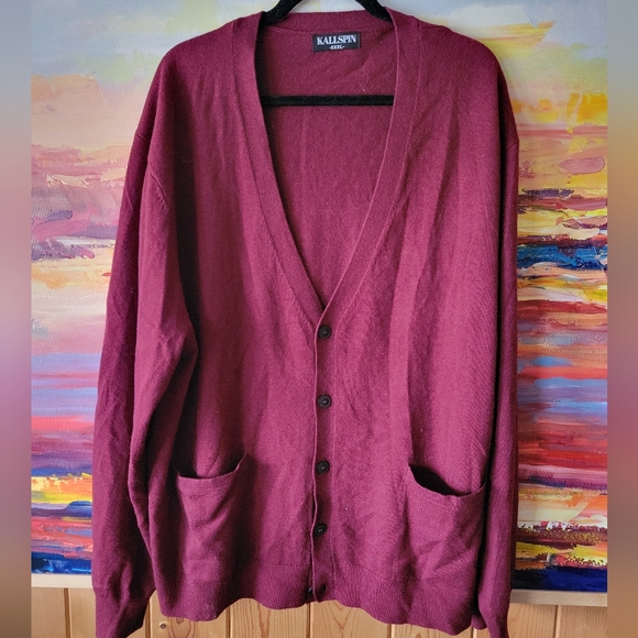 Kallspin Other - Kallspin Cashmere/Wool Blend V Neck Cardigan